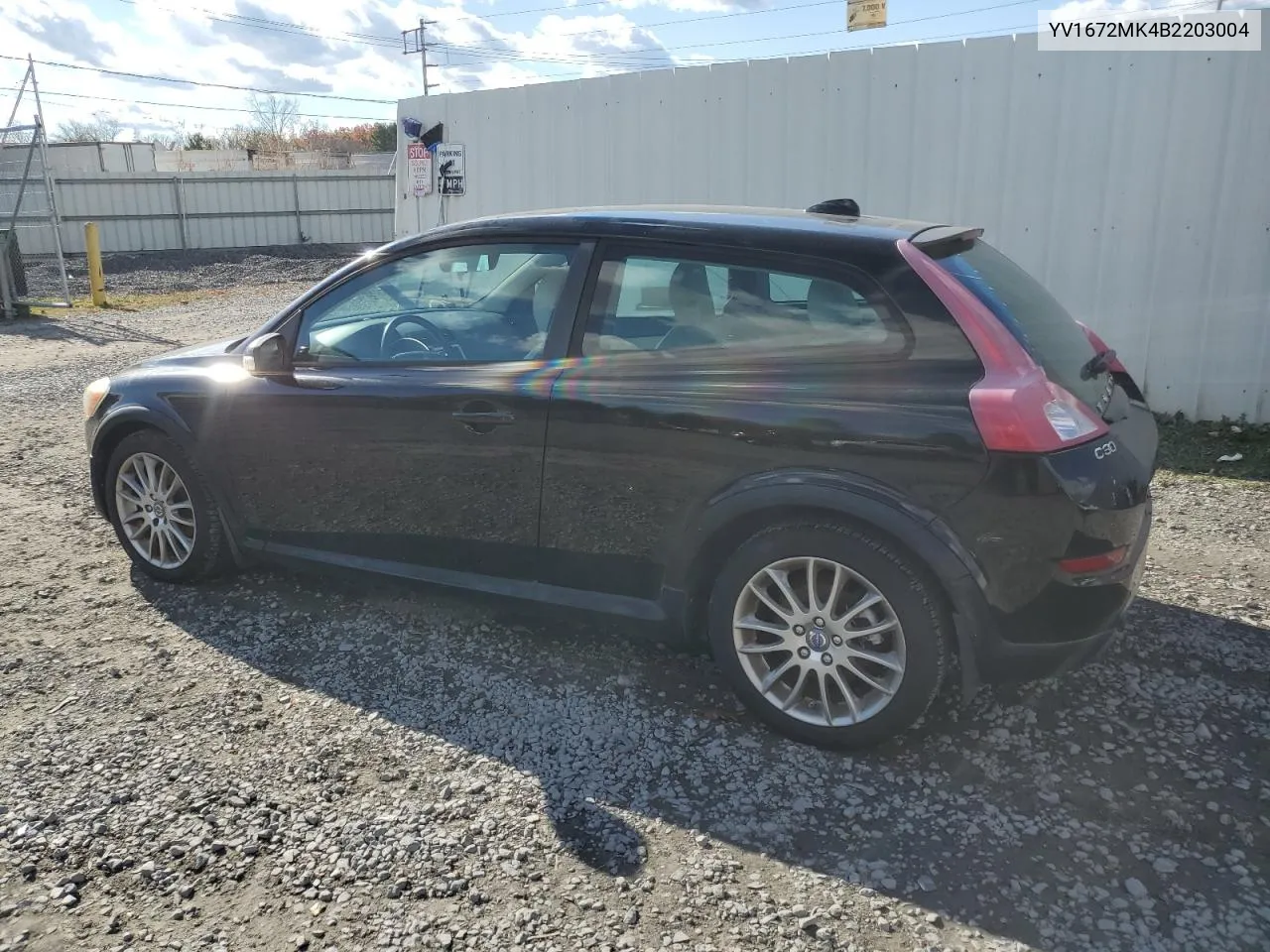 2011 Volvo C30 T5 VIN: YV1672MK4B2203004 Lot: 78787964