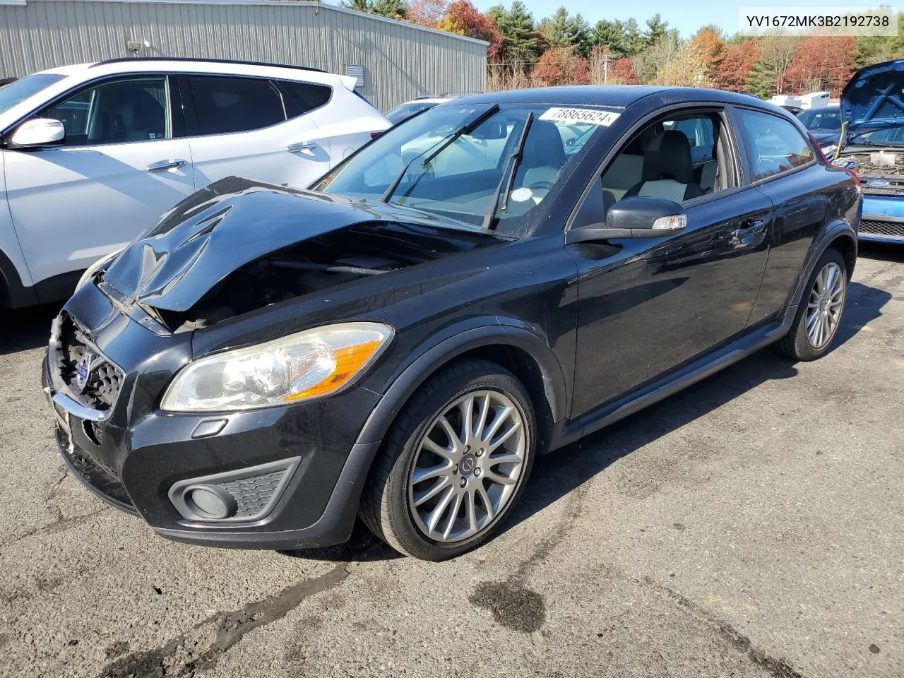 2011 Volvo C30 T5 VIN: YV1672MK3B2192738 Lot: 78865624