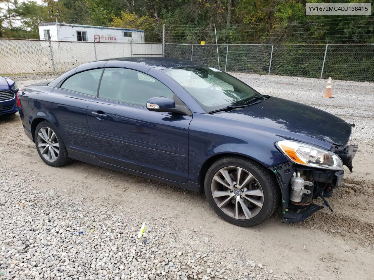 2013 Volvo C70 T5 VIN: YV1672MC4DJ138415 Lot: 72516204