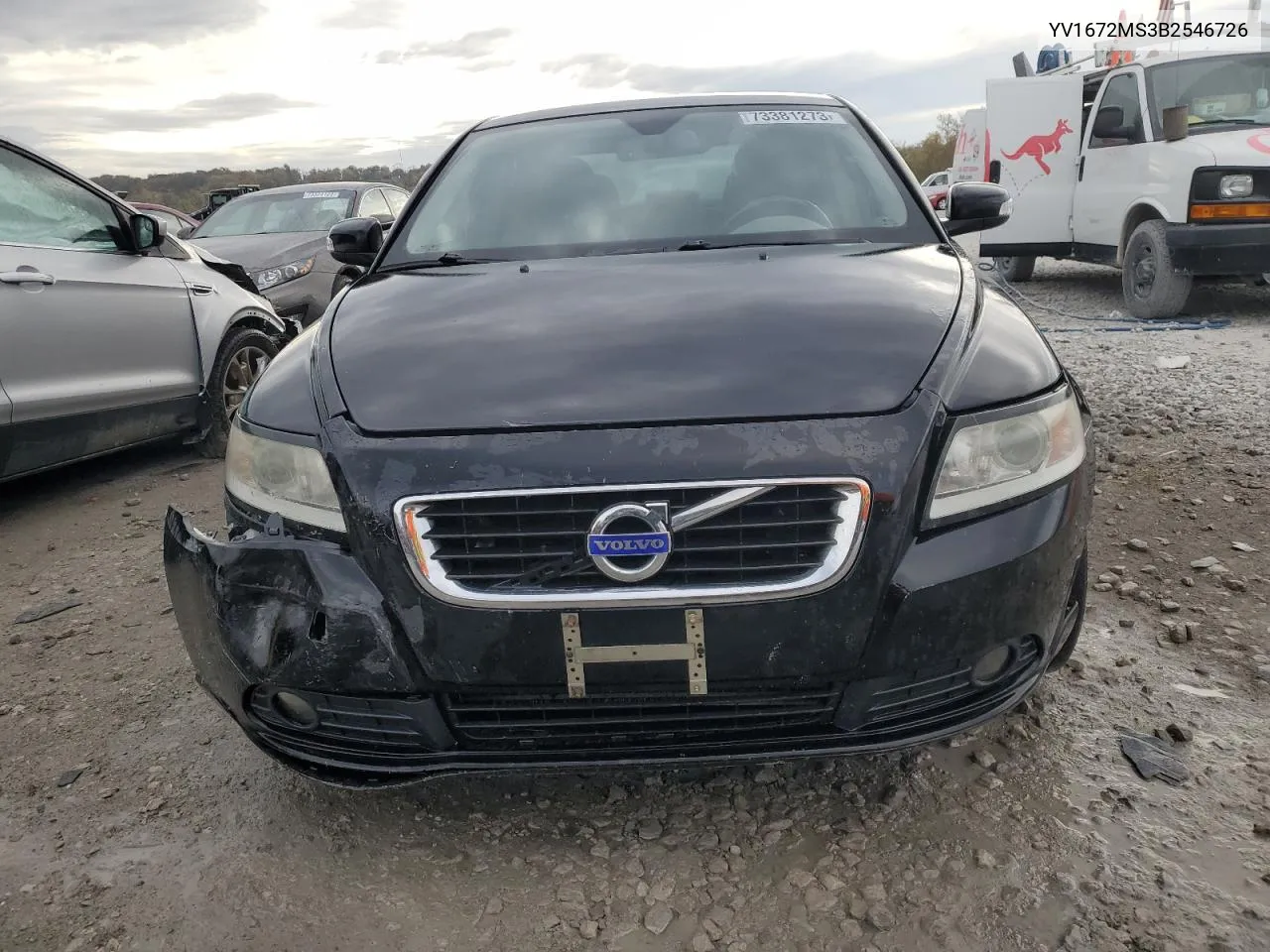 2011 Volvo S40 T5 VIN: YV1672MS3B2546726 Lot: 73381273