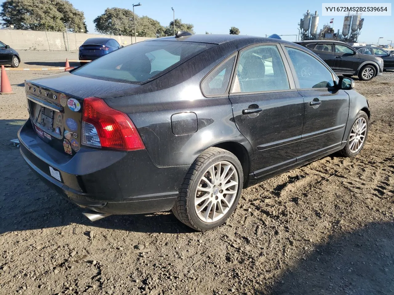 2011 Volvo S40 T5 VIN: YV1672MS2B2539654 Lot: 77404354