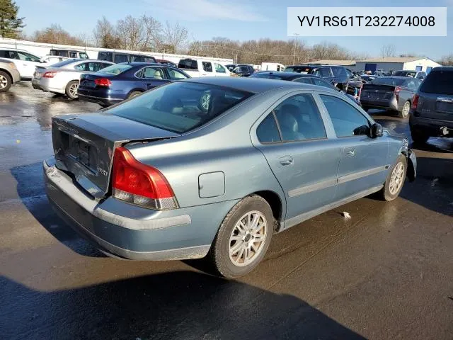 YV1RS61T232274008 2003 Volvo S60