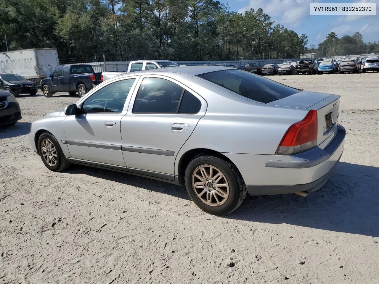 2003 Volvo S60 VIN: YV1RS61T832252370 Lot: 79614234