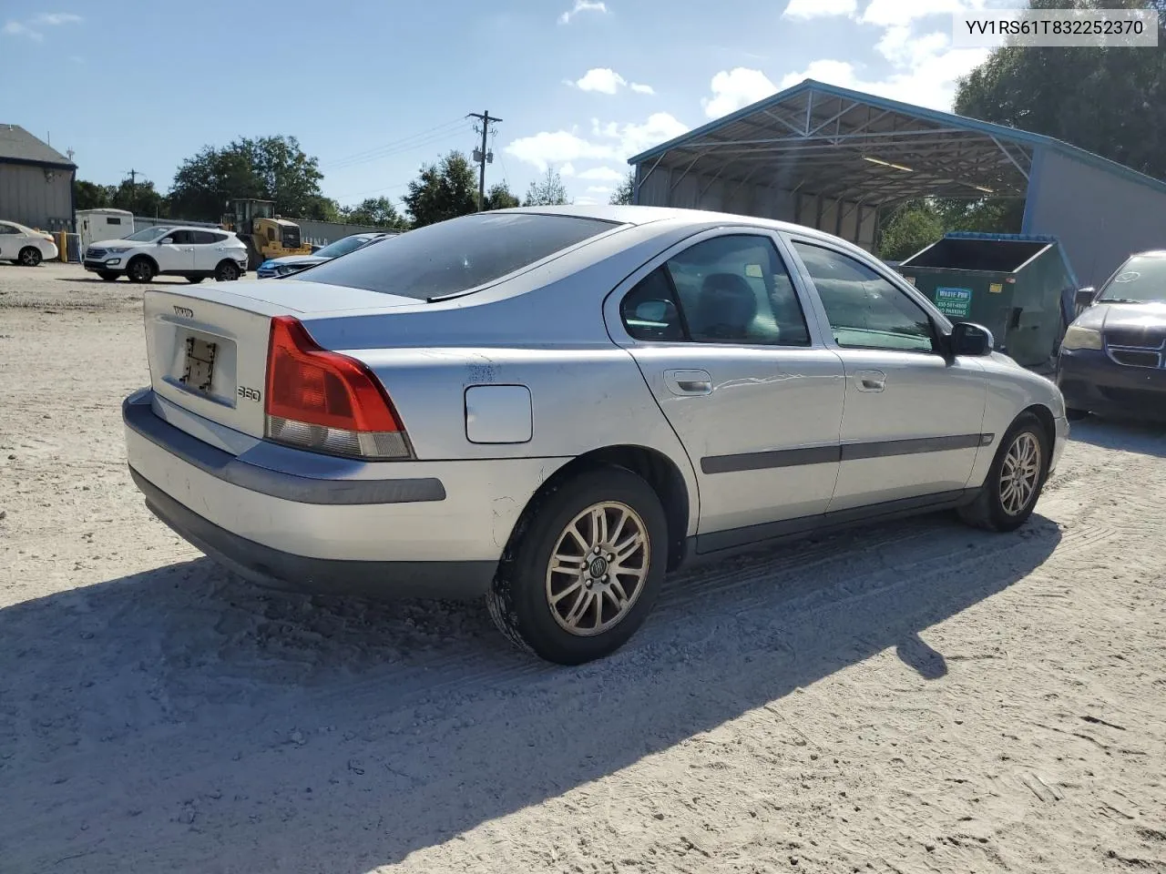 2003 Volvo S60 VIN: YV1RS61T832252370 Lot: 79614234