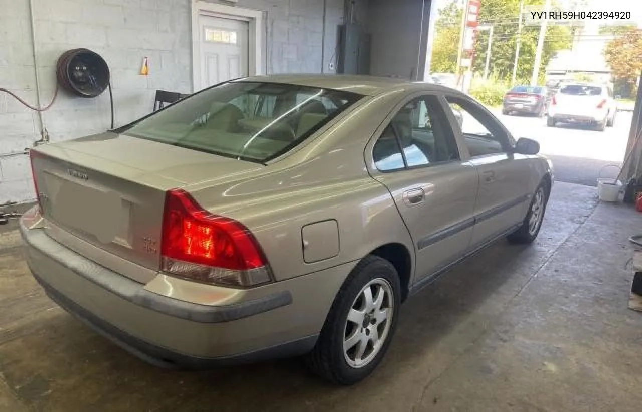 2004 Volvo S60 2.5T VIN: YV1RH59H042394920 Lot: 72541464