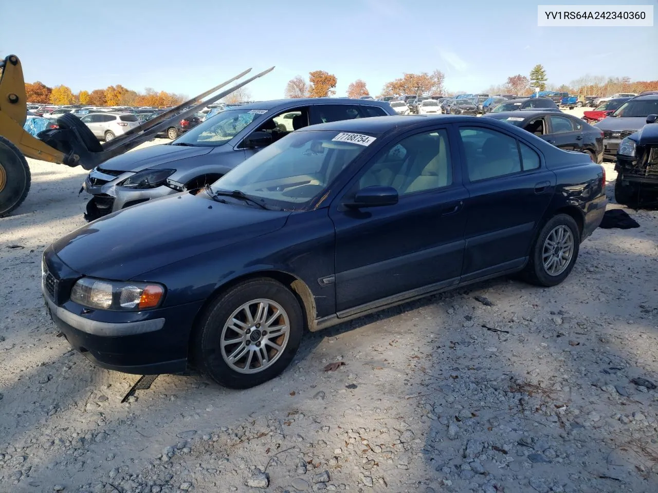 2004 Volvo S60 VIN: YV1RS64A242340360 Lot: 77188754