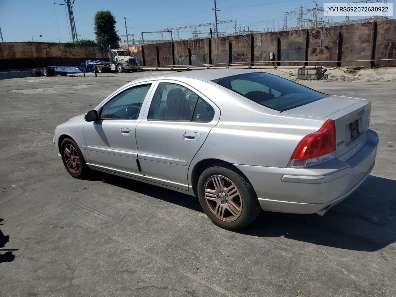 YV1RS592072630922 2007 Volvo S60 2.5T