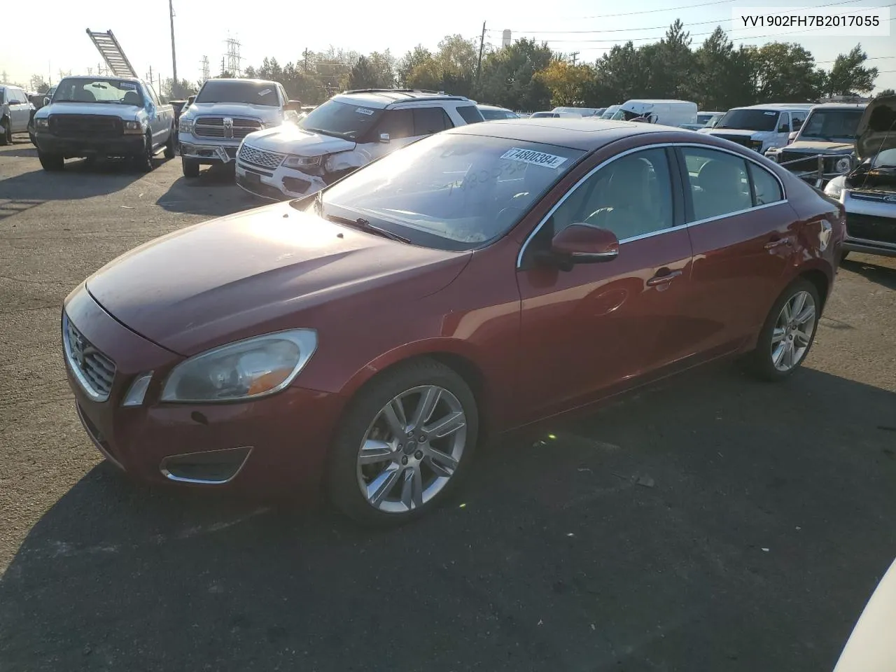 2011 Volvo S60 T6 VIN: YV1902FH7B2017055 Lot: 74800384