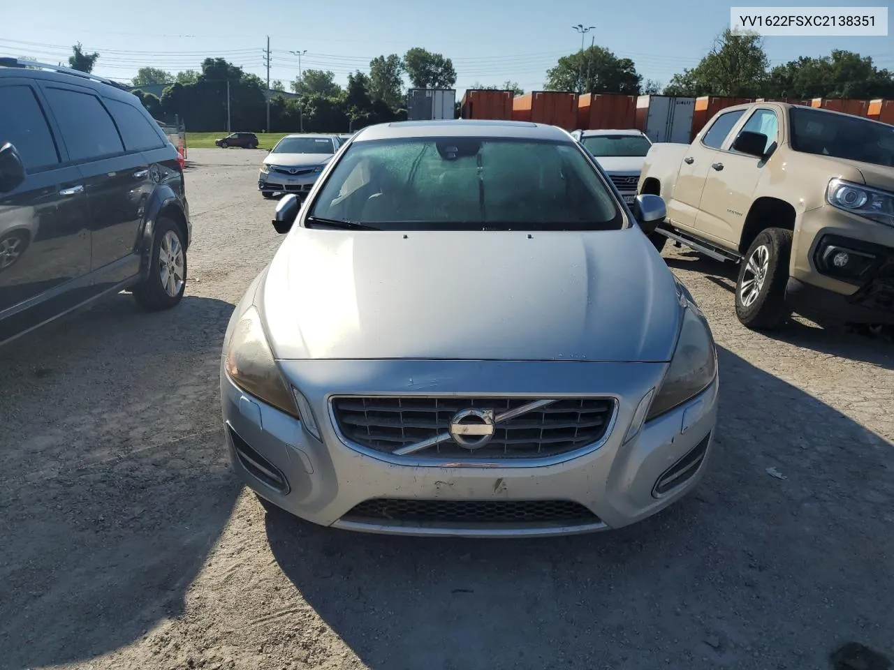 2012 Volvo S60 T5 VIN: YV1622FSXC2138351 Lot: 62726354