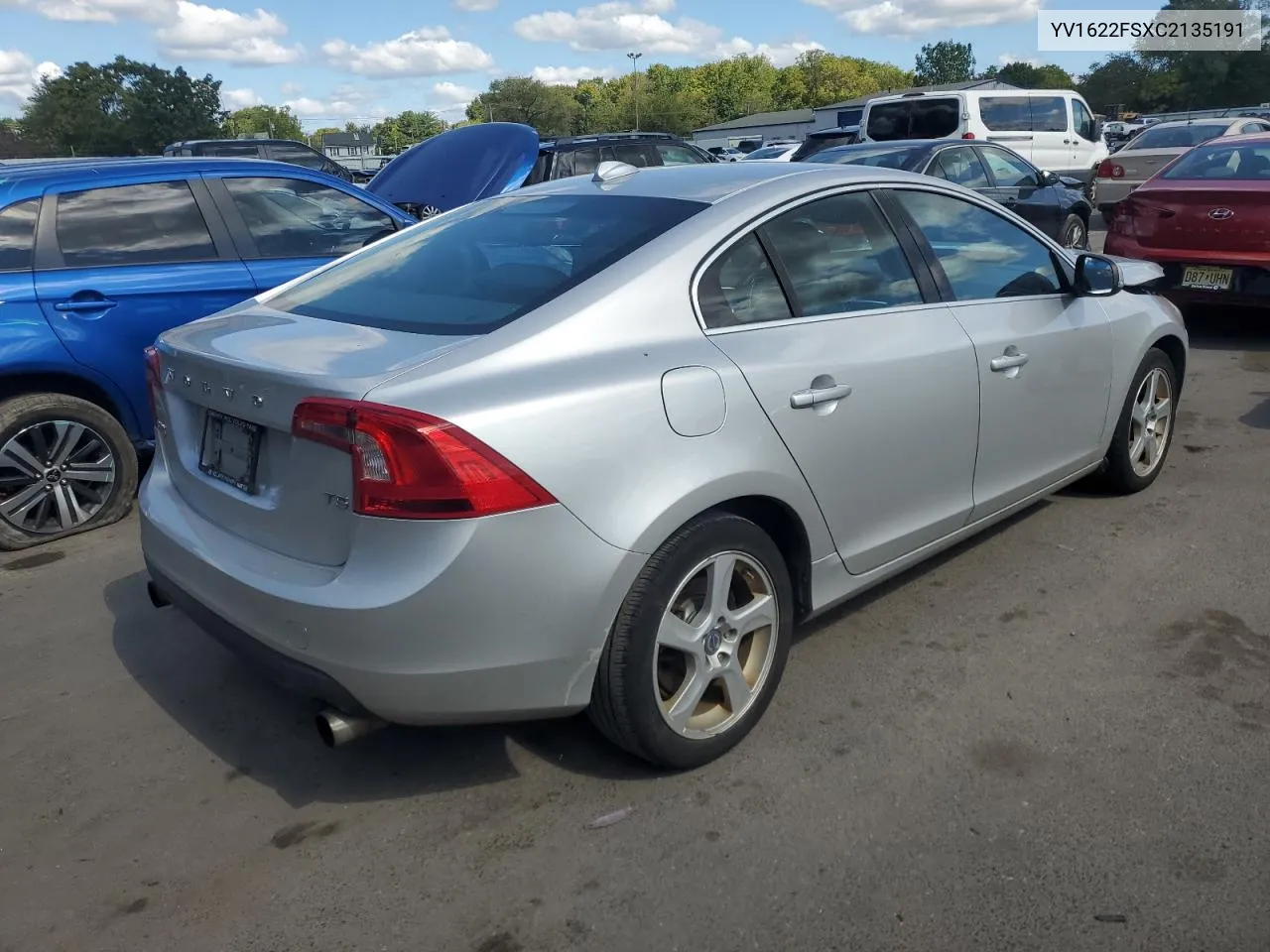 2012 Volvo S60 T5 VIN: YV1622FSXC2135191 Lot: 71871334