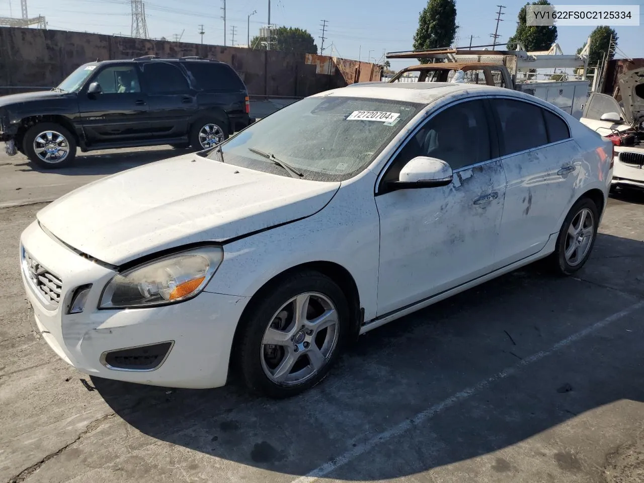 2012 Volvo S60 T5 VIN: YV1622FS0C2125334 Lot: 72720704