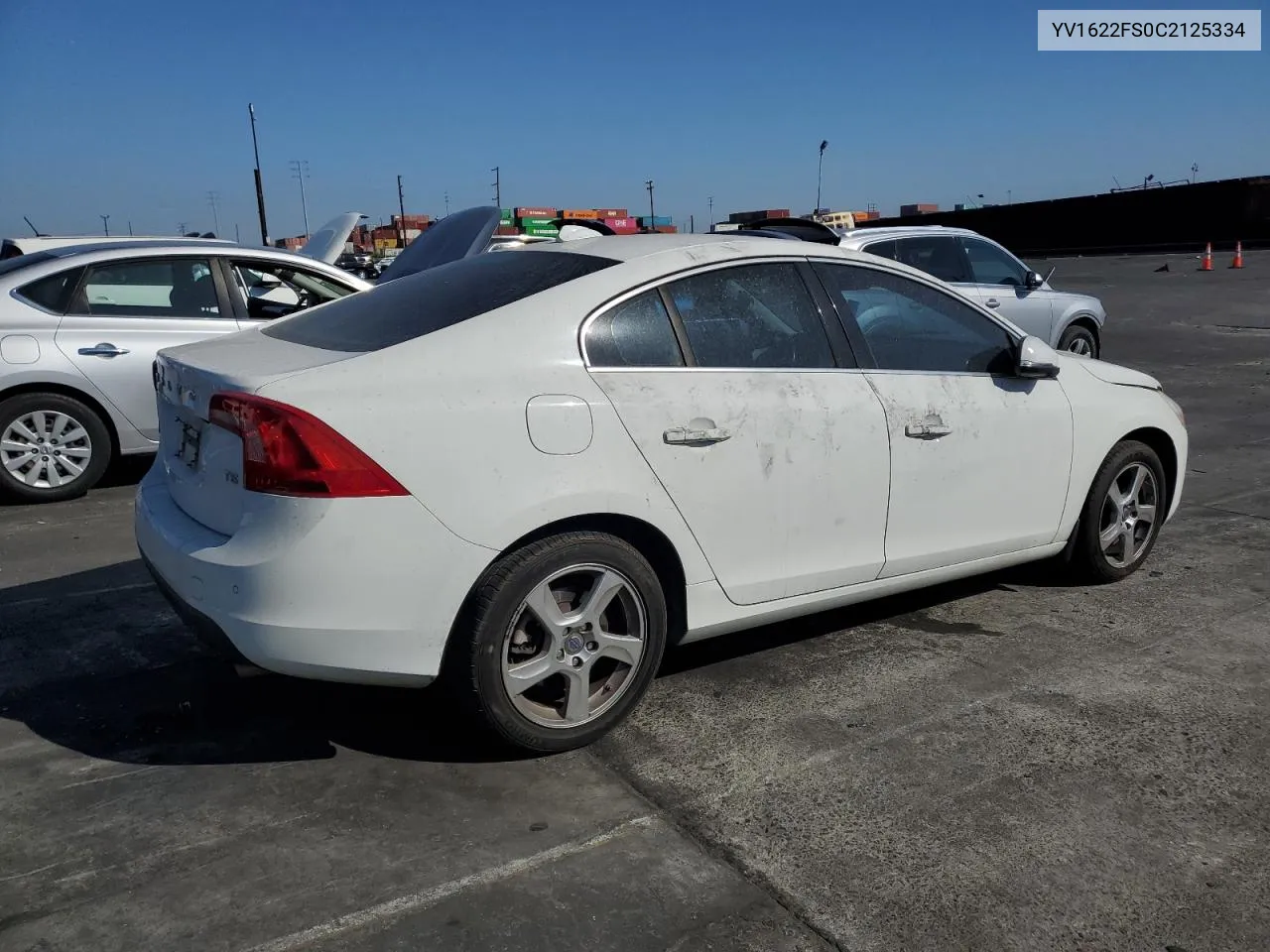 2012 Volvo S60 T5 VIN: YV1622FS0C2125334 Lot: 72720704