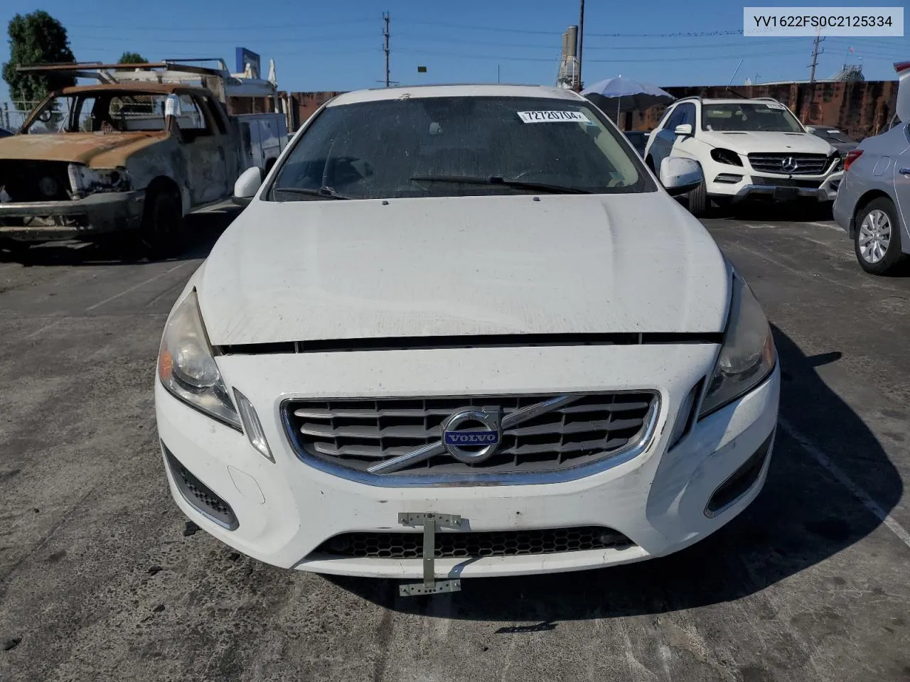 2012 Volvo S60 T5 VIN: YV1622FS0C2125334 Lot: 72720704