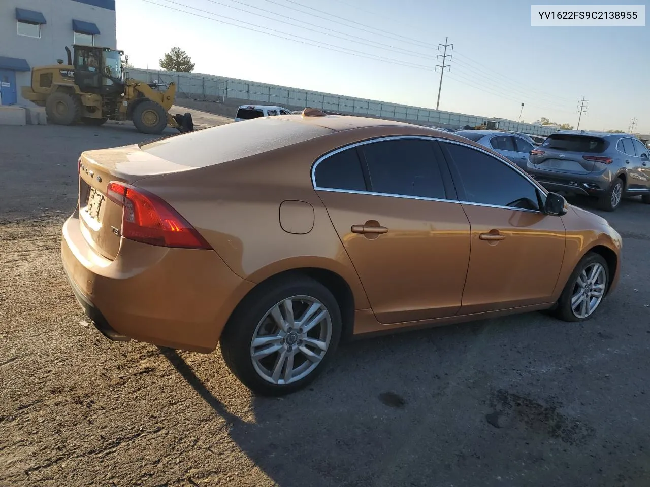 2012 Volvo S60 T5 VIN: YV1622FS9C2138955 Lot: 73567304