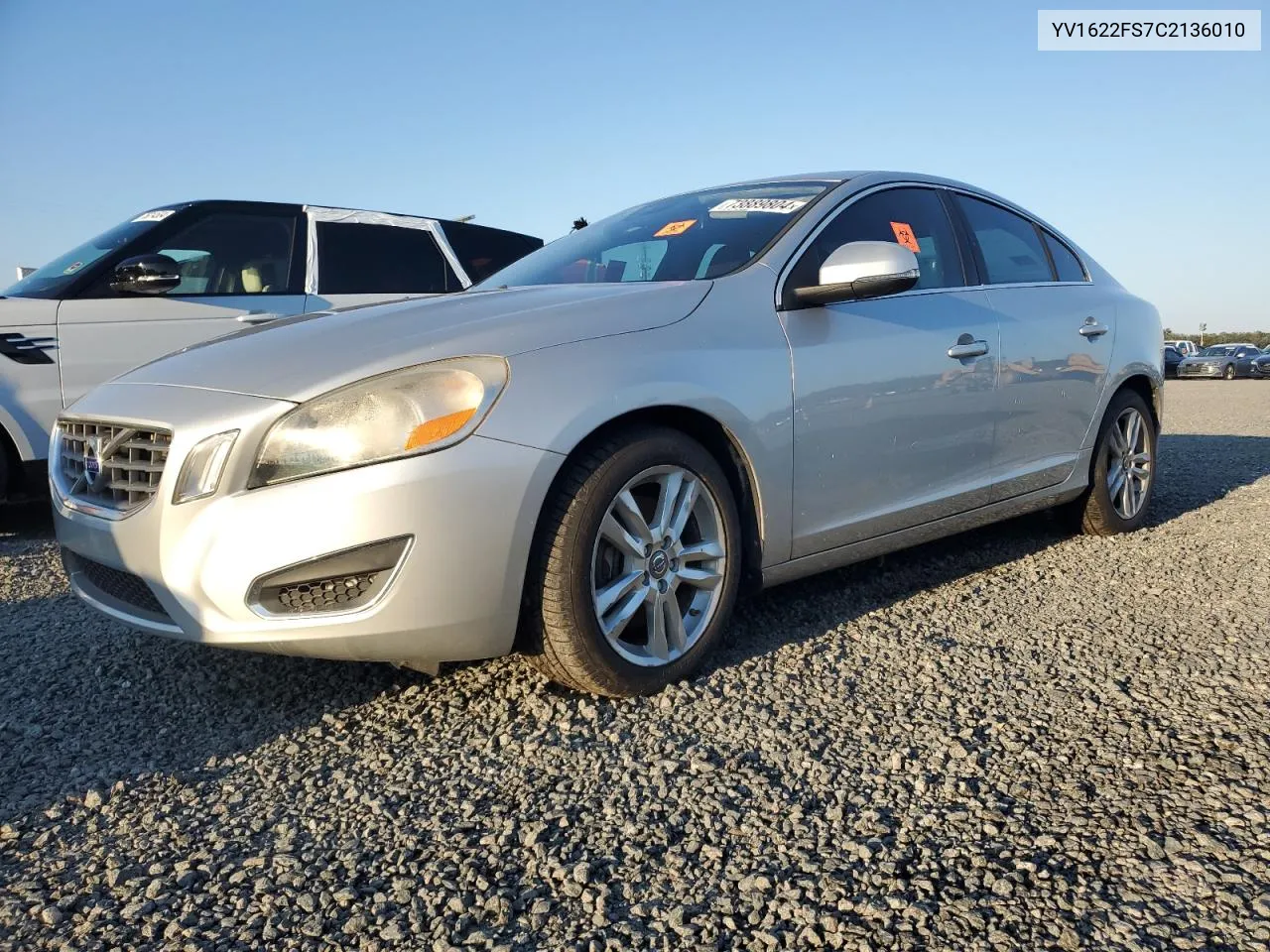 2012 Volvo S60 T5 VIN: YV1622FS7C2136010 Lot: 73889804