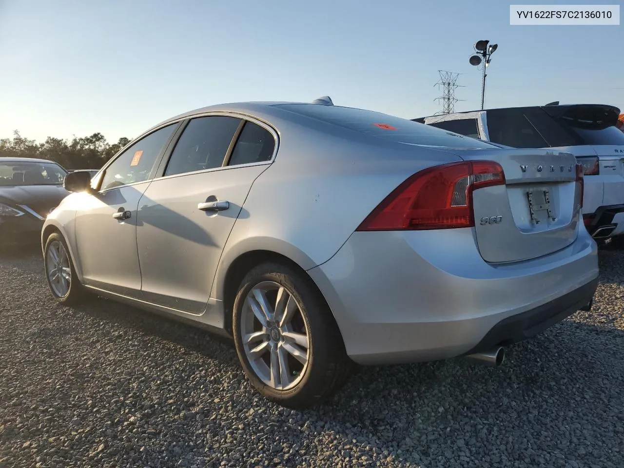 2012 Volvo S60 T5 VIN: YV1622FS7C2136010 Lot: 73889804