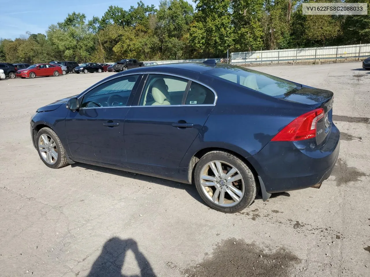 2012 Volvo S60 T5 VIN: YV1622FS8C2088033 Lot: 74452844