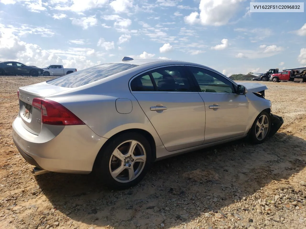 2012 Volvo S60 T5 VIN: YV1622FS1C2096832 Lot: 74646264