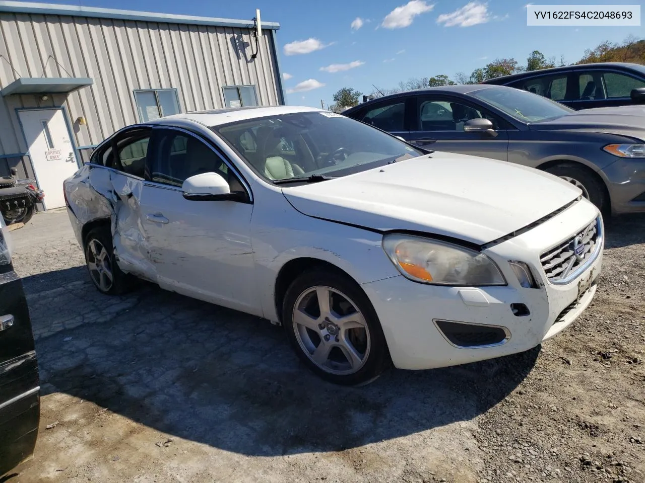 2012 Volvo S60 T5 VIN: YV1622FS4C2048693 Lot: 75076364