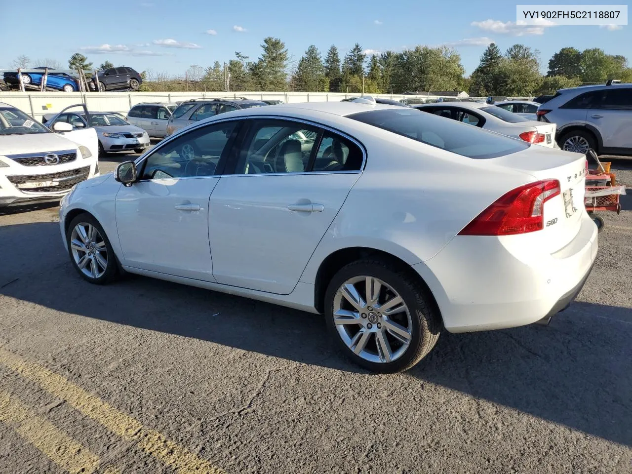 2012 Volvo S60 T6 VIN: YV1902FH5C2118807 Lot: 75561464