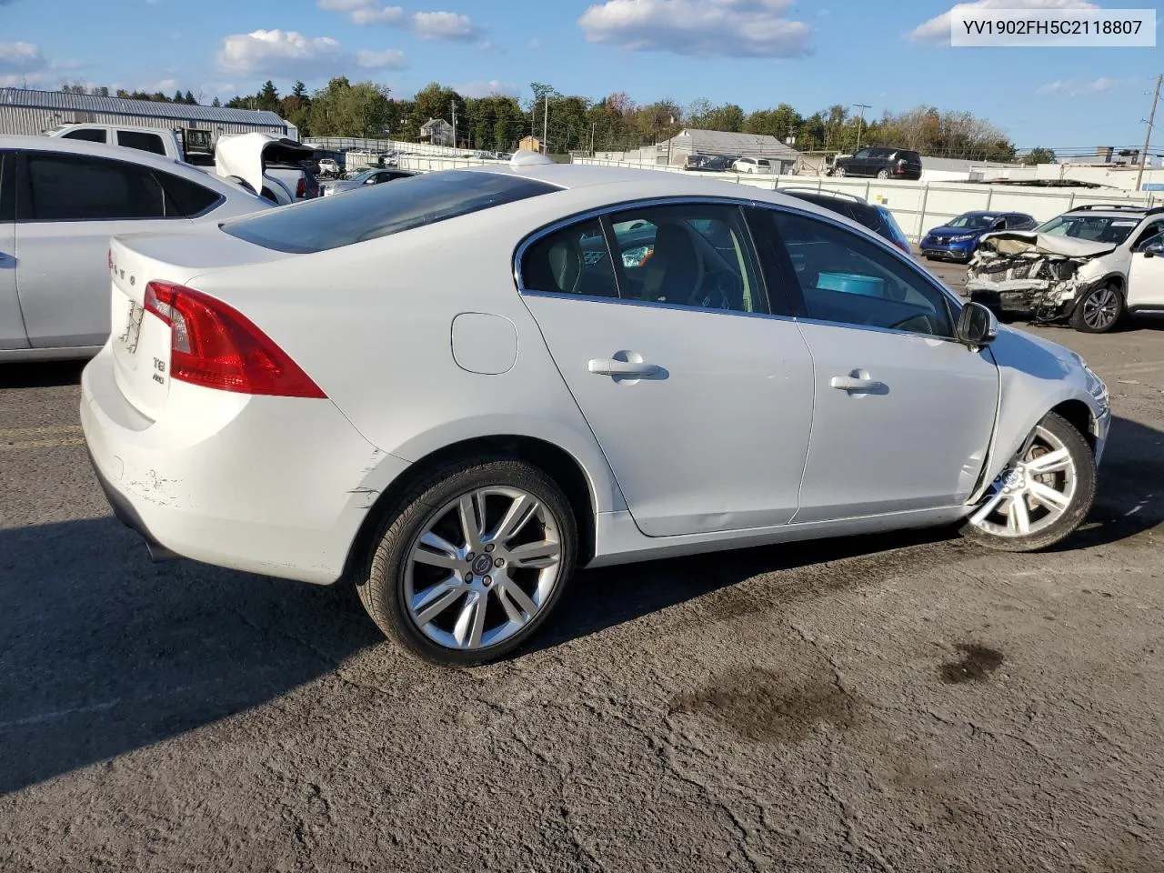 2012 Volvo S60 T6 VIN: YV1902FH5C2118807 Lot: 75561464