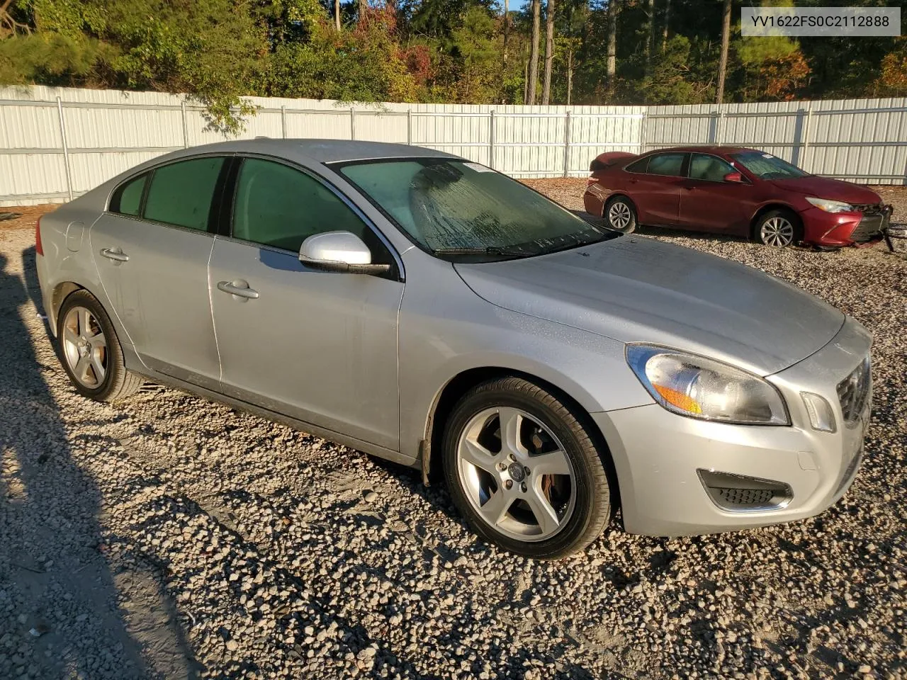 2012 Volvo S60 T5 VIN: YV1622FS0C2112888 Lot: 76597224