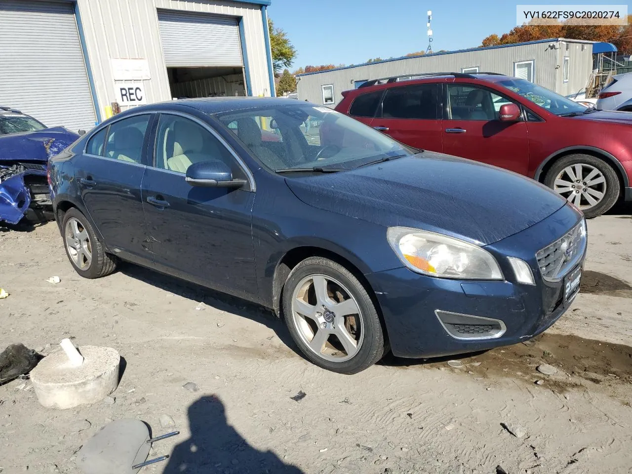 2012 Volvo S60 T5 VIN: YV1622FS9C2020274 Lot: 77187454