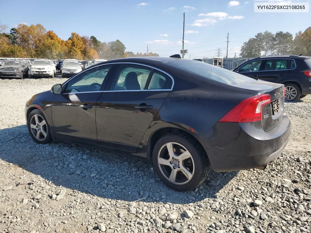 2012 Volvo S60 T5 VIN: YV1622FSXC2108265 Lot: 77538534