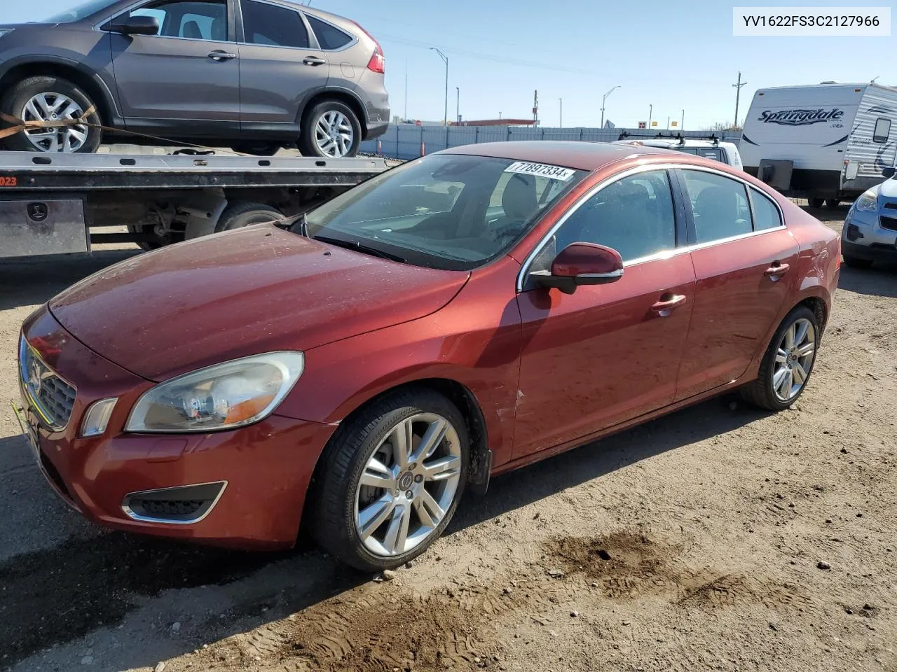 2012 Volvo S60 T5 VIN: YV1622FS3C2127966 Lot: 77897334