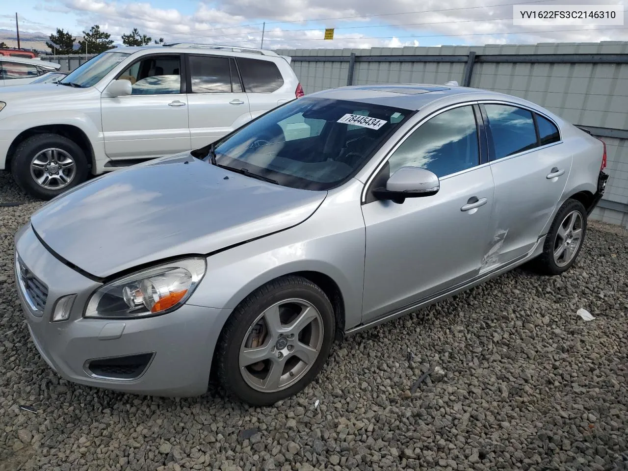 2012 Volvo S60 T5 VIN: YV1622FS3C2146310 Lot: 78445434