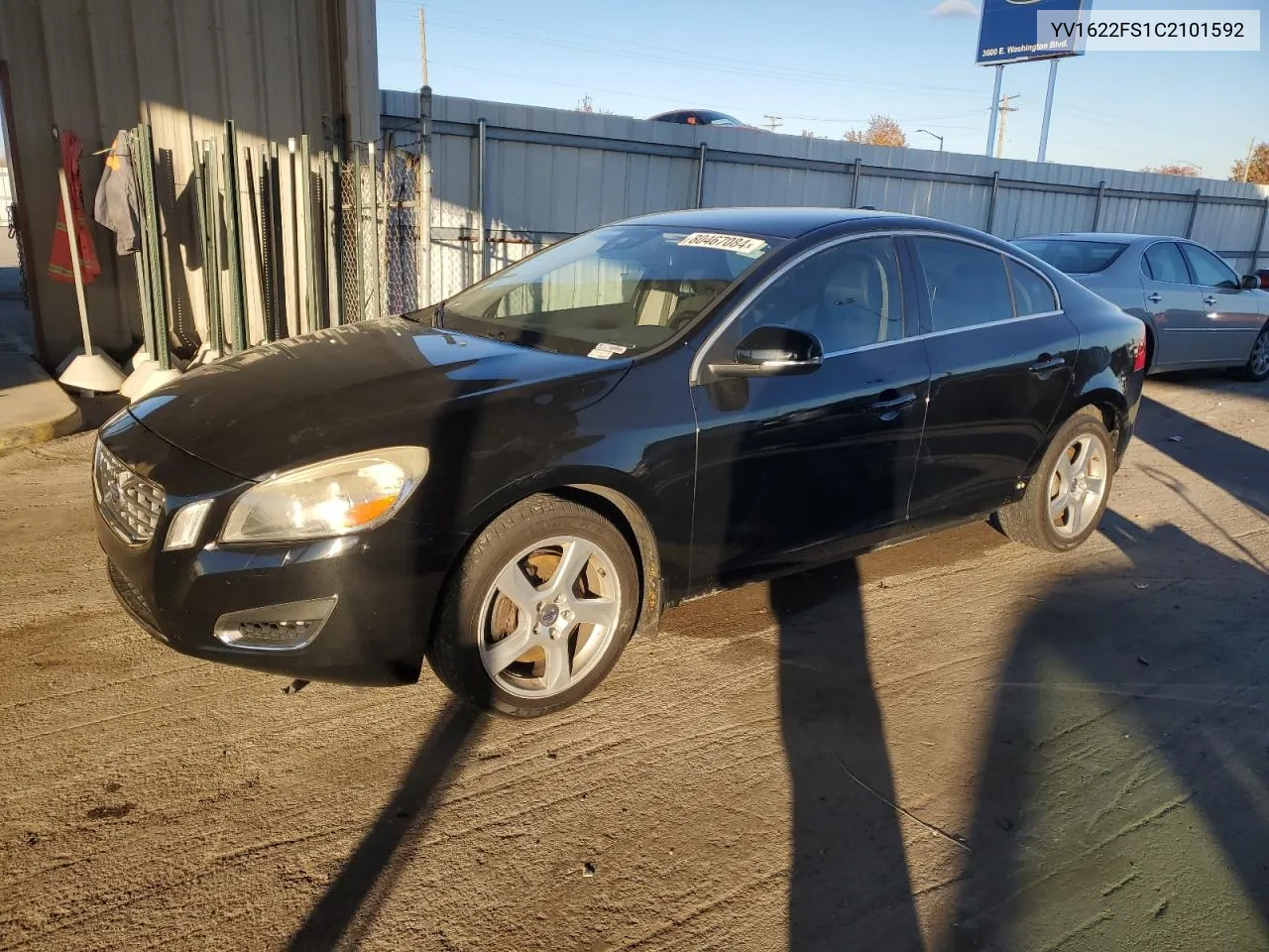 2012 Volvo S60 T5 VIN: YV1622FS1C2101592 Lot: 80467084