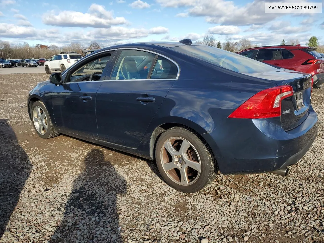 2012 Volvo S60 T5 VIN: YV1622FS5C2089799 Lot: 80520904