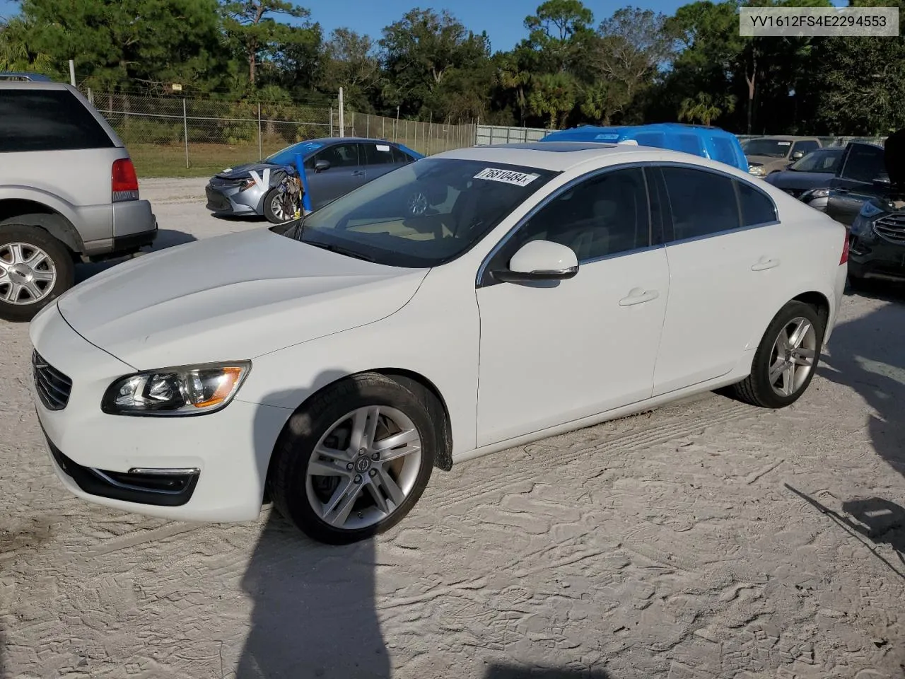 YV1612FS4E2294553 2014 Volvo S60 T5