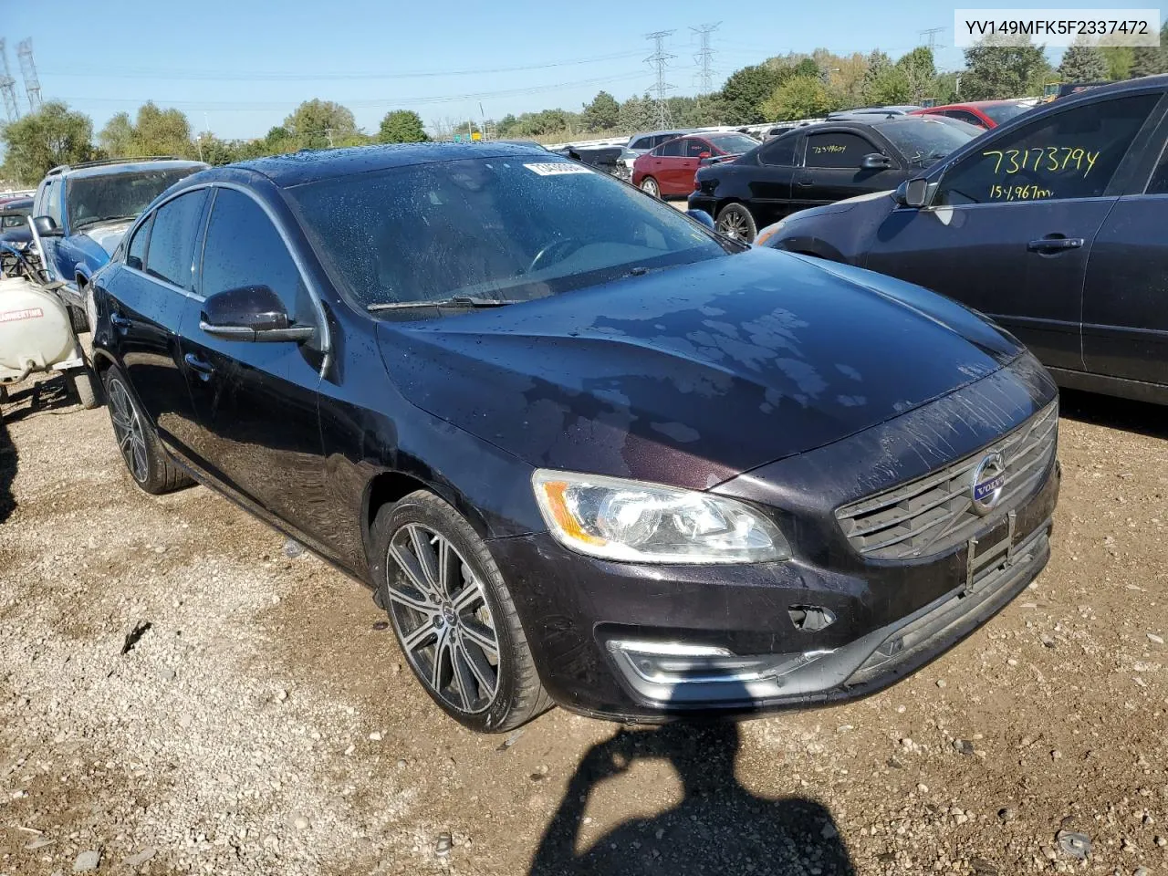 YV149MFK5F2337472 2015 Volvo S60 Premier