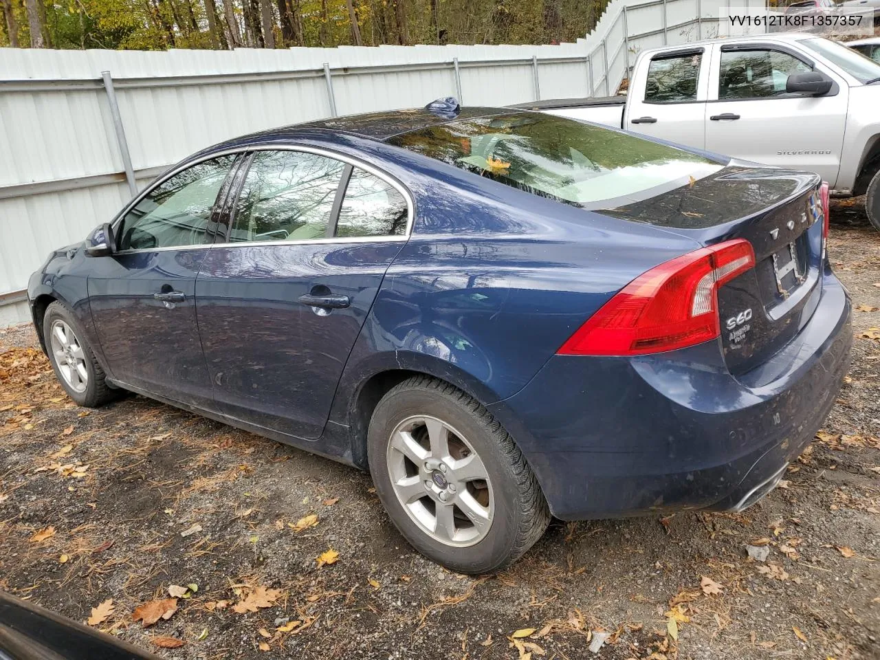 2015 Volvo S60 Premier VIN: YV1612TK8F1357357 Lot: 74919364