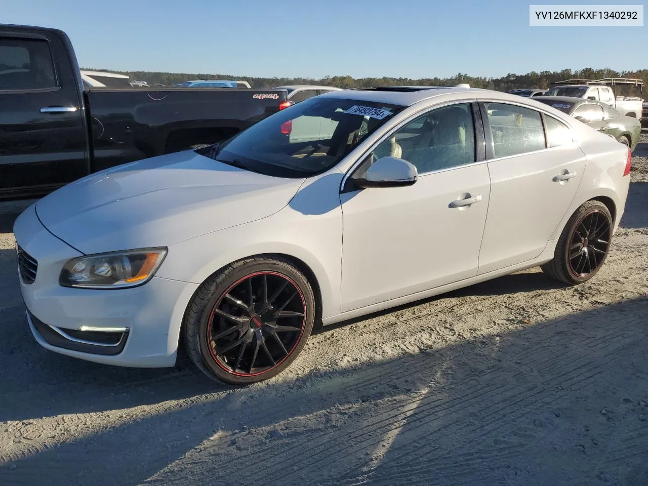 YV126MFKXF1340292 2015 Volvo S60 Premier