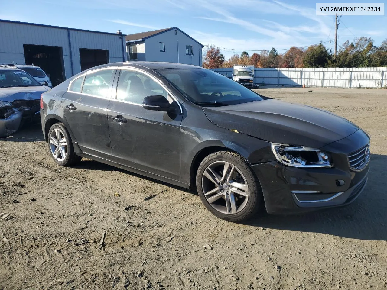 2015 Volvo S60 Premier VIN: YV126MFKXF1342334 Lot: 77612694