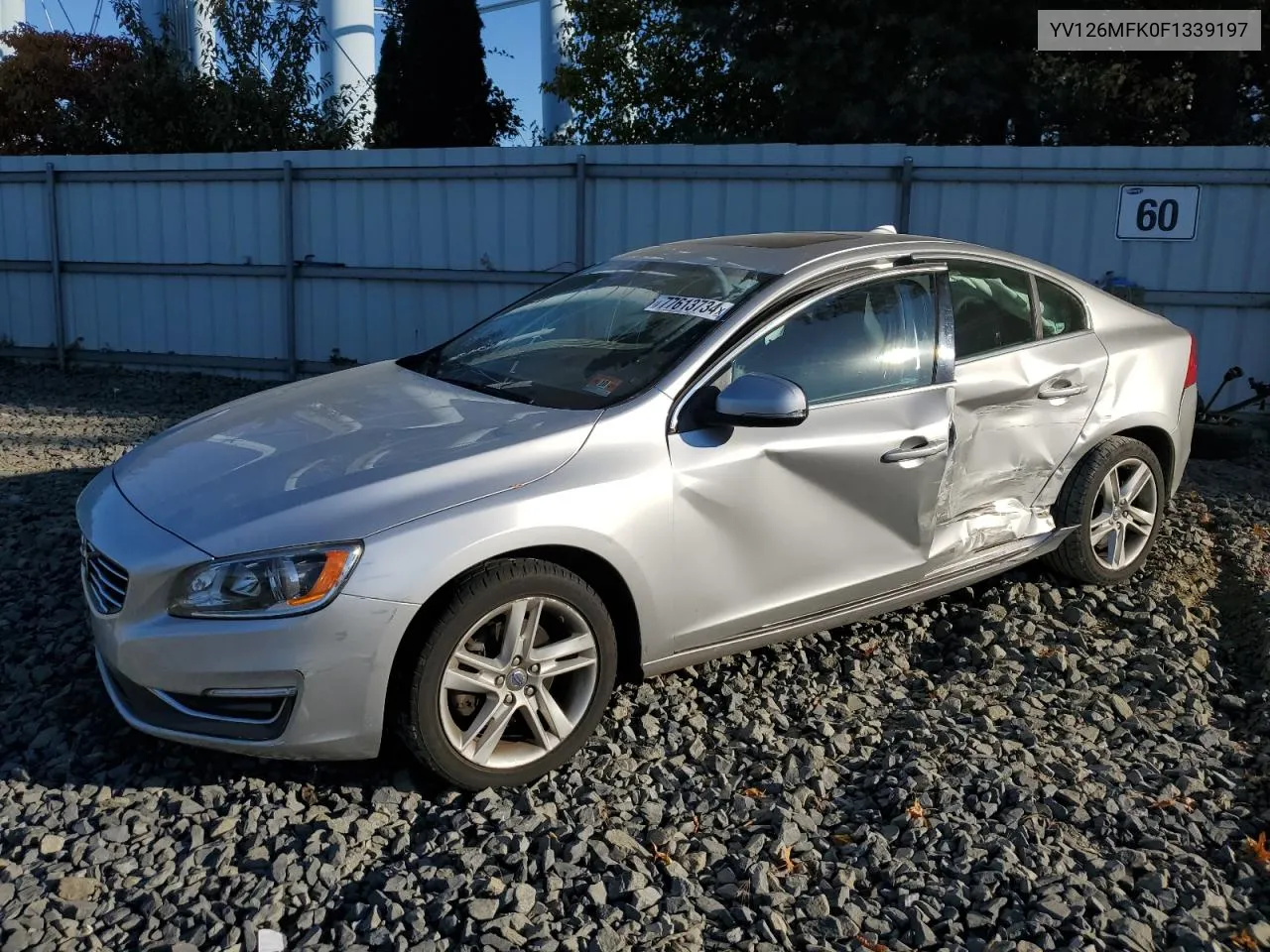 2015 Volvo S60 Premier VIN: YV126MFK0F1339197 Lot: 77613734