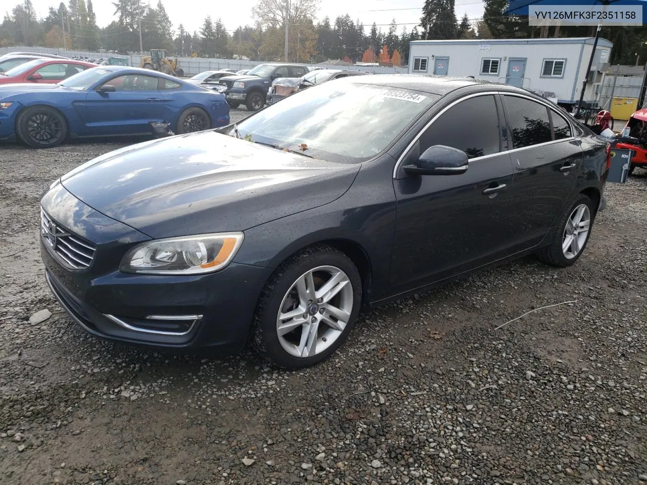 2015 Volvo S60 Premier VIN: YV126MFK3F2351158 Lot: 78523754