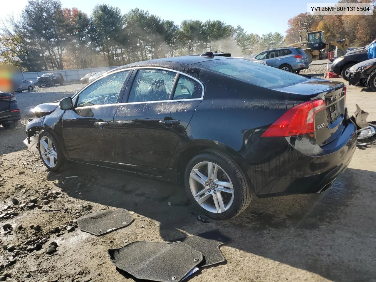 2015 Volvo S60 Premier VIN: YV126MFB0F1316504 Lot: 78805294