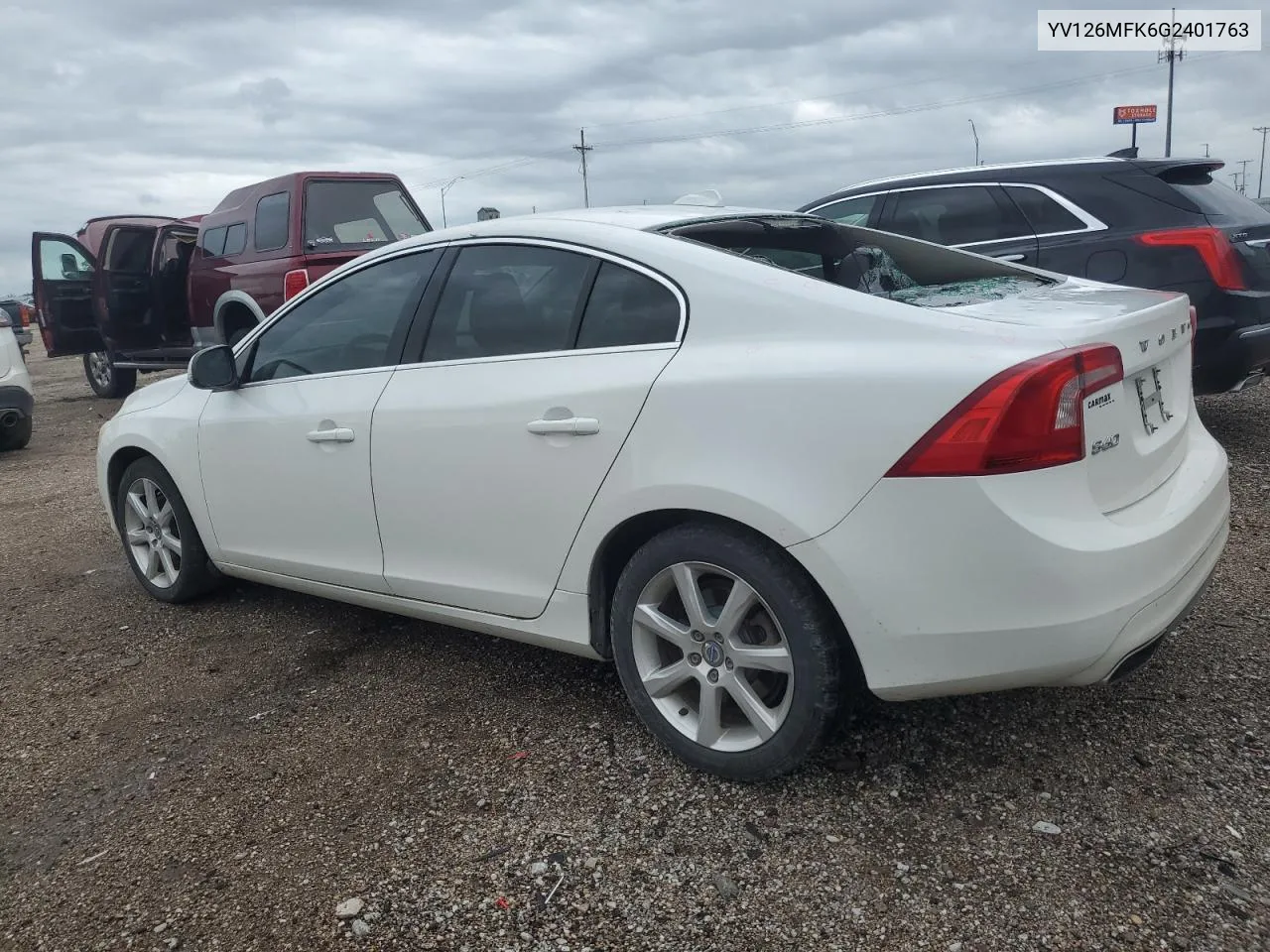 2016 Volvo S60 Premier VIN: YV126MFK6G2401763 Lot: 60388844