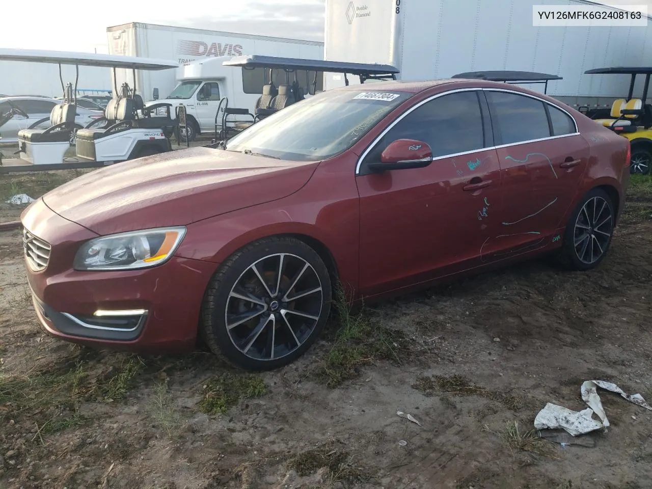 2016 Volvo S60 Premier VIN: YV126MFK6G2408163 Lot: 74667304