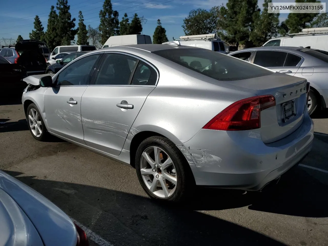 2016 Volvo S60 Premier VIN: YV126MFKXG2413155 Lot: 75502234