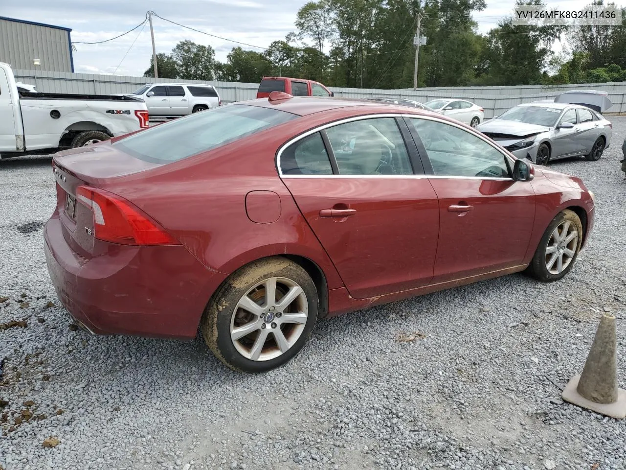 2016 Volvo S60 Premier VIN: YV126MFK8G2411436 Lot: 75616764