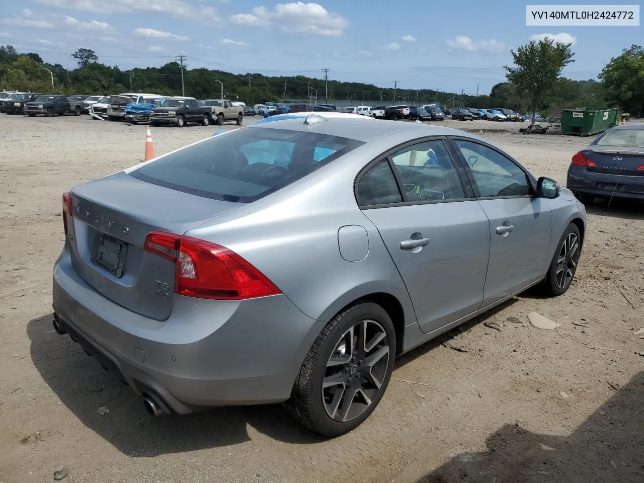 2017 Volvo S60 Dynamic VIN: YV140MTL0H2424772 Lot: 70465854