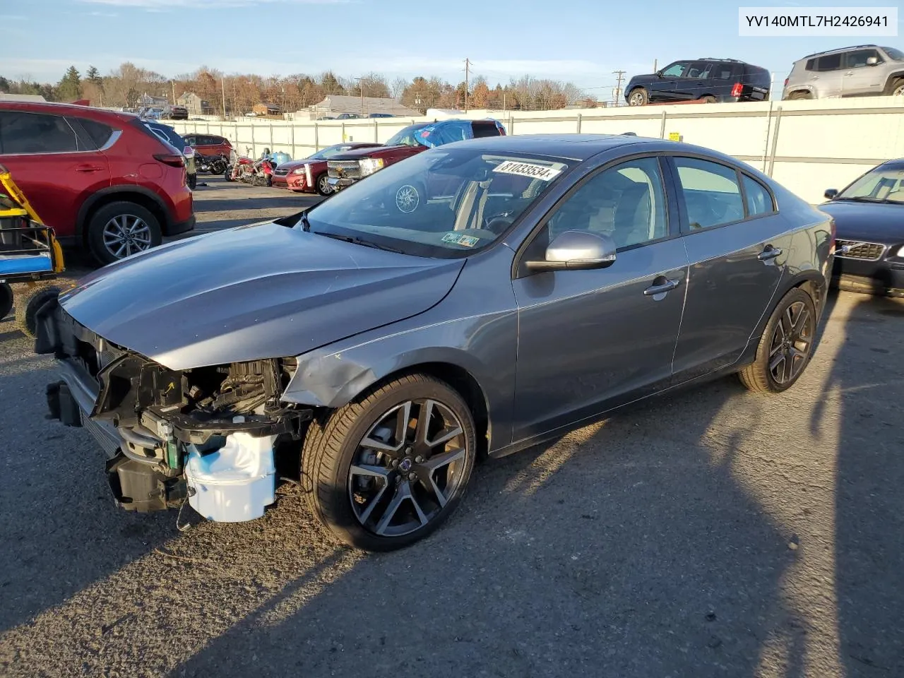 2017 Volvo S60 Dynamic VIN: YV140MTL7H2426941 Lot: 81033534