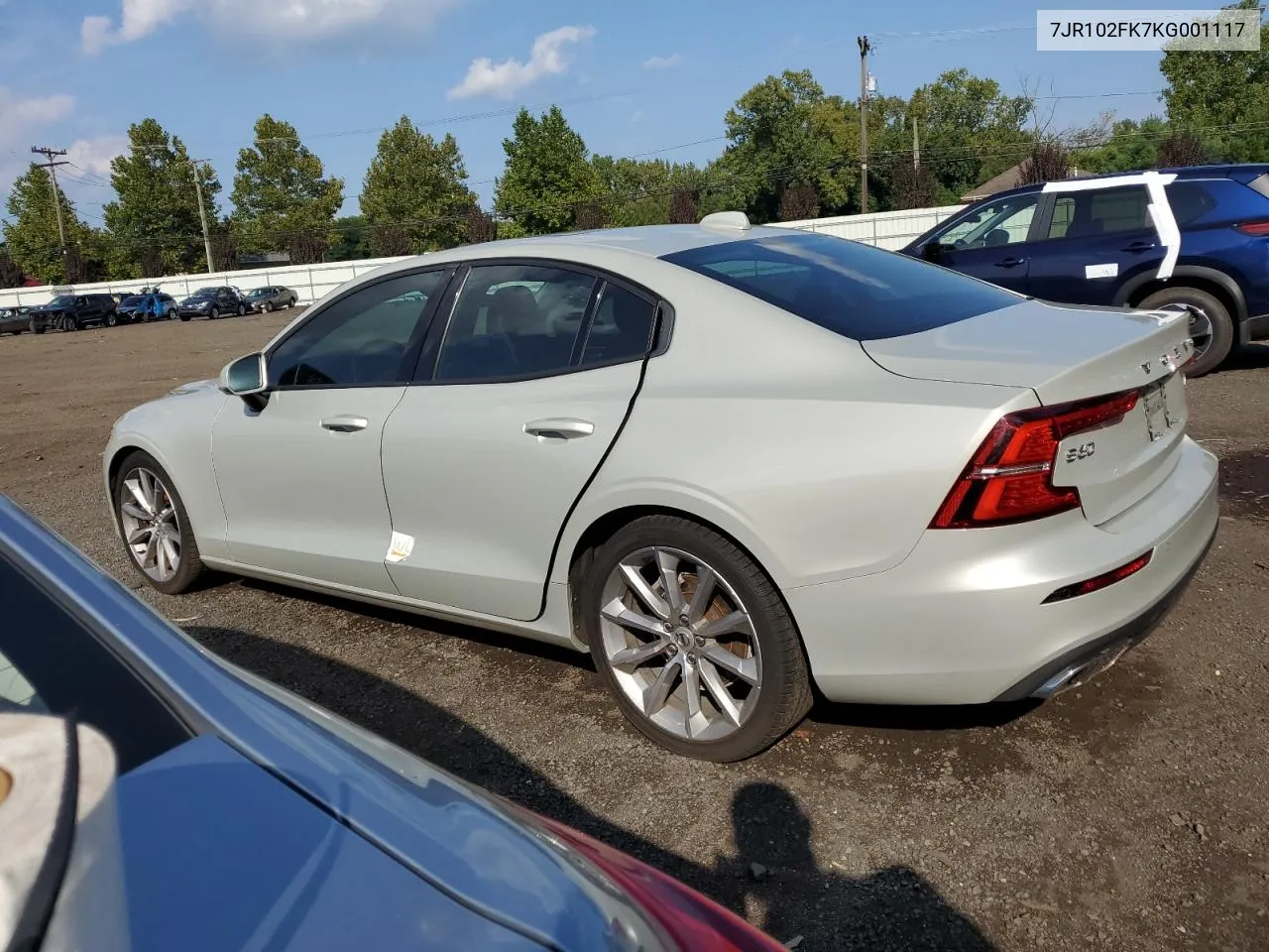 2019 Volvo S60 T5 Momentum VIN: 7JR102FK7KG001117 Lot: 68866944