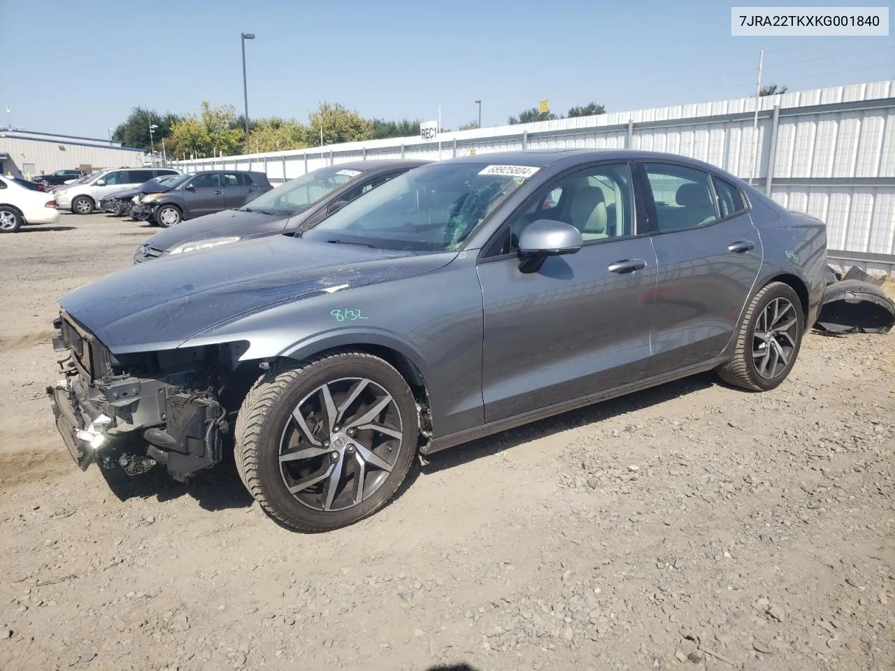 7JRA22TKXKG001840 2019 Volvo S60 T6 Momentum