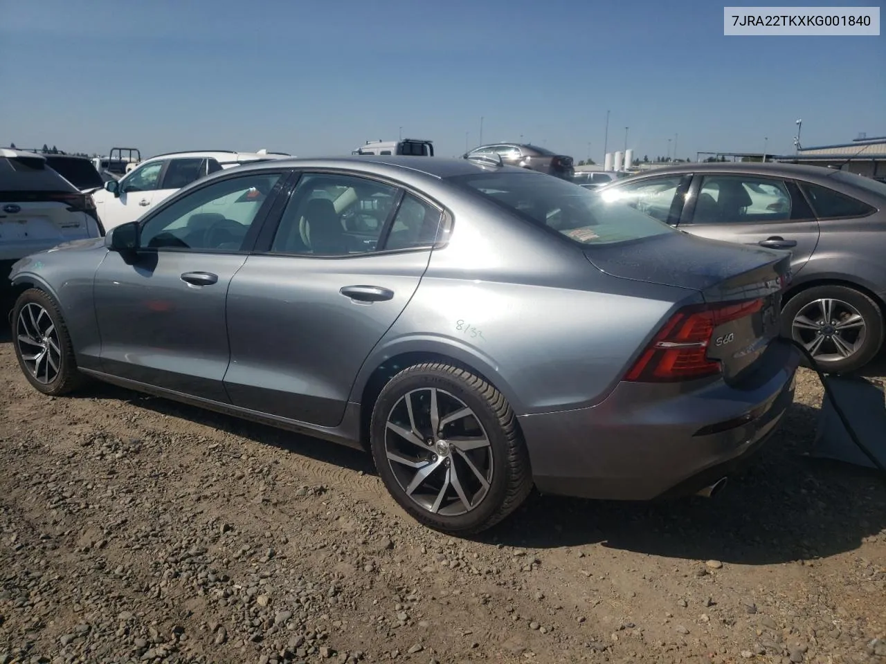 7JRA22TKXKG001840 2019 Volvo S60 T6 Momentum