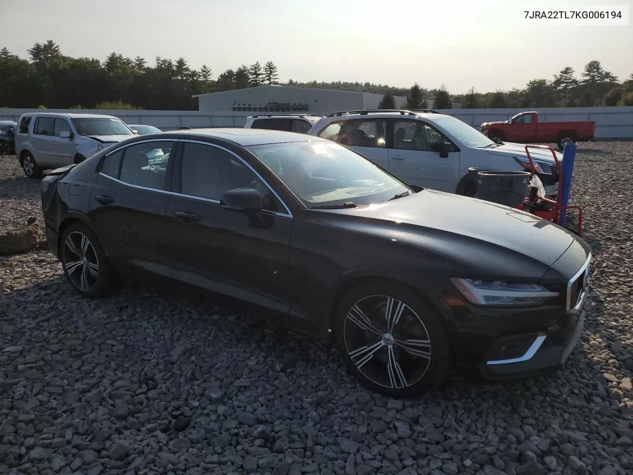 2019 Volvo S60 T6 Inscription VIN: 7JRA22TL7KG006194 Lot: 71342444